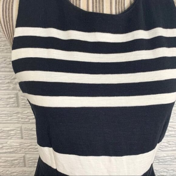 J.Crew Black & White Striped Fit and Flare Dress Size Small - Picture 3 of 6